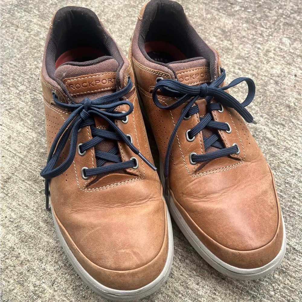 Rockport Men's Tan/Brown Leather Lace-Up Casual Shoes